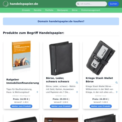 Screenshot handelspapier.de