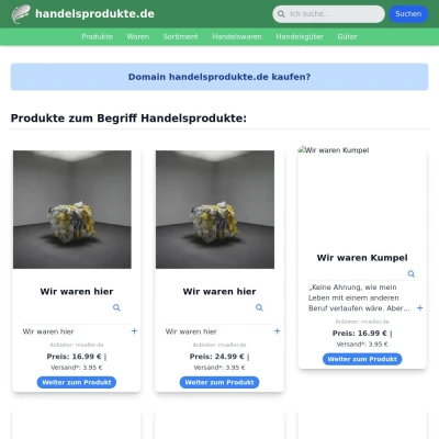 Screenshot handelsprodukte.de