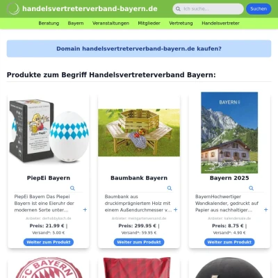 Screenshot handelsvertreterverband-bayern.de