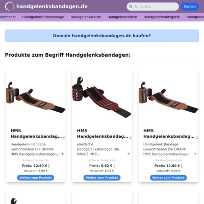 Screenshot handgelenksbandagen.de