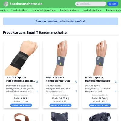 Screenshot handmanschette.de