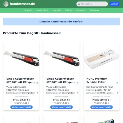 Screenshot handmesser.de