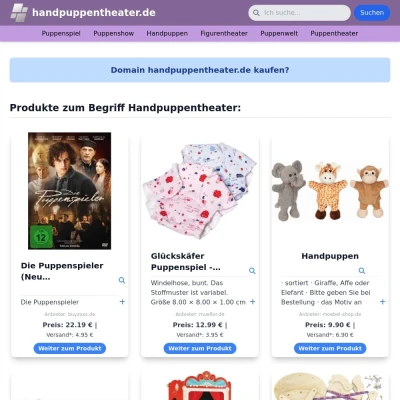 Screenshot handpuppentheater.de