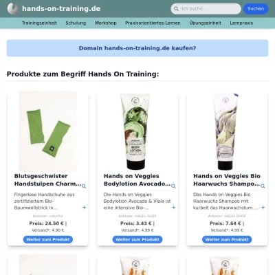 Screenshot hands-on-training.de