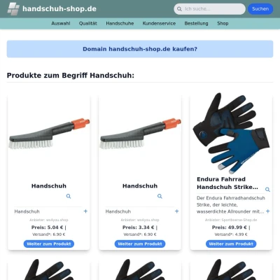 Screenshot handschuh-shop.de