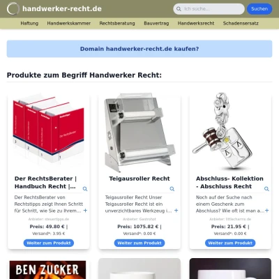 Screenshot handwerker-recht.de