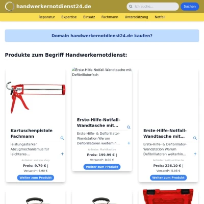 Screenshot handwerkernotdienst24.de