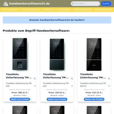 Screenshot handwerkersoftware24.de