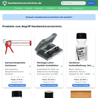 Screenshot handwerksverzeichnis.de