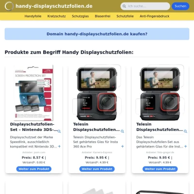 Screenshot handy-displayschutzfolien.de
