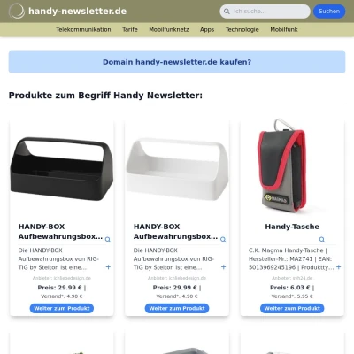 Screenshot handy-newsletter.de