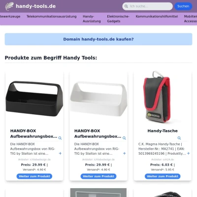 Screenshot handy-tools.de
