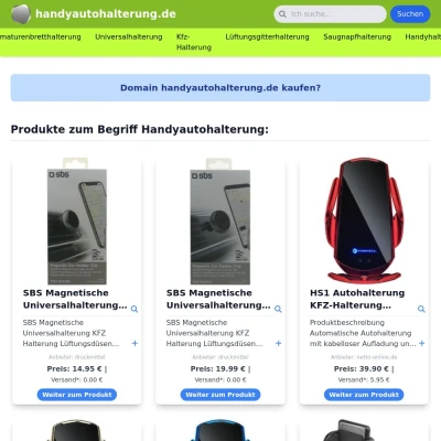 Screenshot handyautohalterung.de