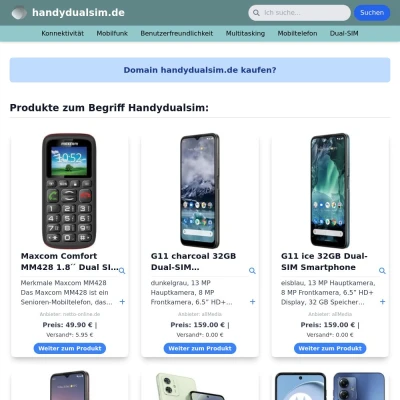 Screenshot handydualsim.de