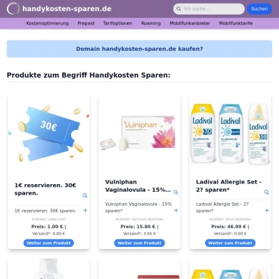 Screenshot handykosten-sparen.de