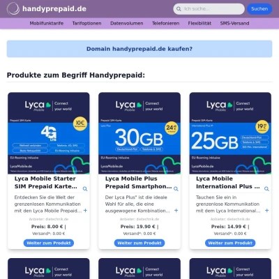 Screenshot handyprepaid.de