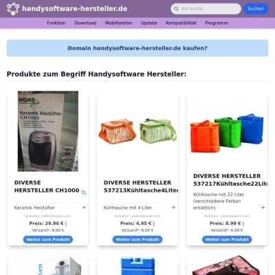 Screenshot handysoftware-hersteller.de