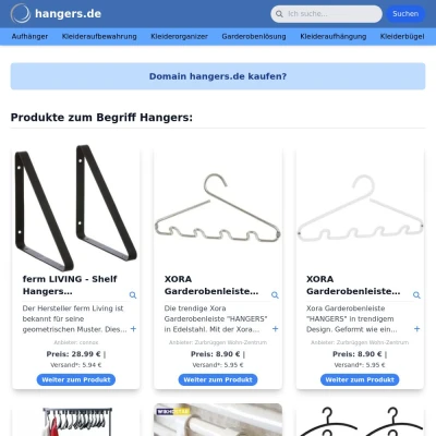 Screenshot hangers.de