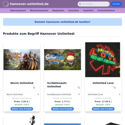 Screenshot hannover-unlimited.de