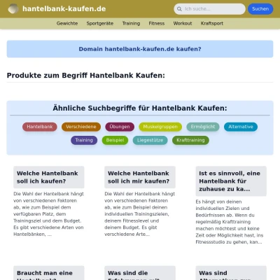 Screenshot hantelbank-kaufen.de