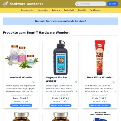 Screenshot hardware-wunder.de