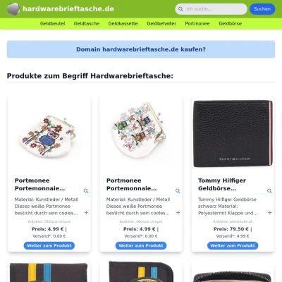 Screenshot hardwarebrieftasche.de