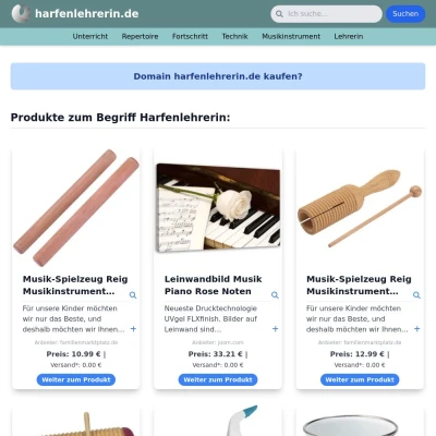 Screenshot harfenlehrerin.de