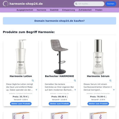 Screenshot harmonie-shop24.de