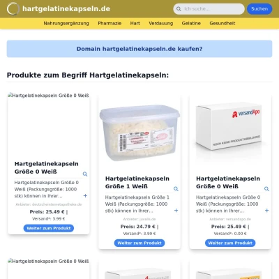 Screenshot hartgelatinekapseln.de