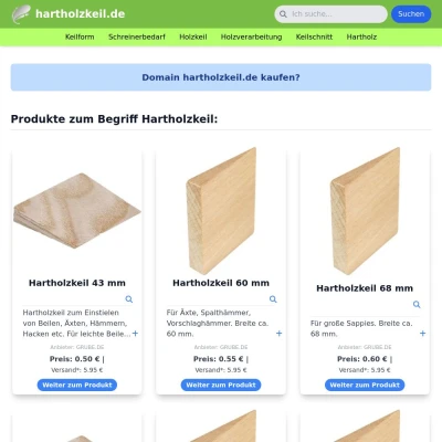 Screenshot hartholzkeil.de