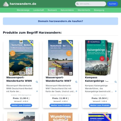 Screenshot harzwandern.de