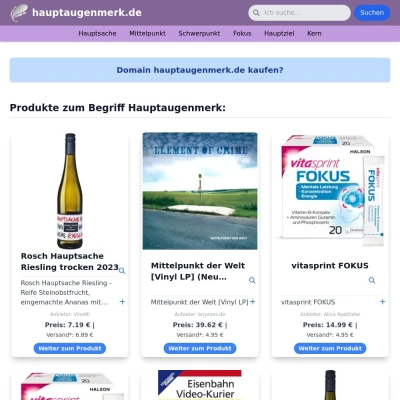 Screenshot hauptaugenmerk.de