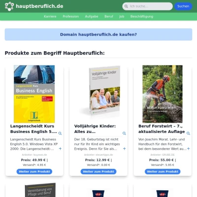 Screenshot hauptberuflich.de