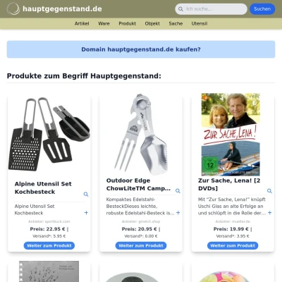 Screenshot hauptgegenstand.de