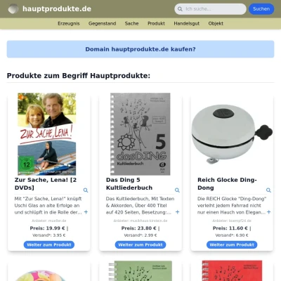 Screenshot hauptprodukte.de
