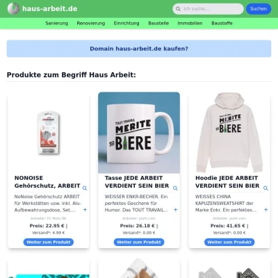 Screenshot haus-arbeit.de