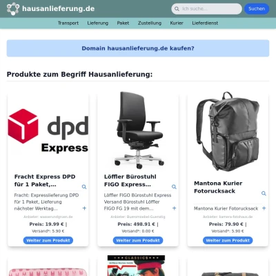 Screenshot hausanlieferung.de