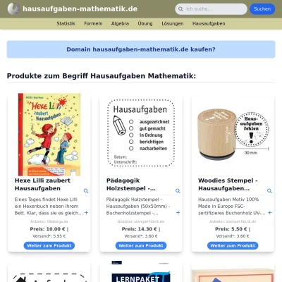 Screenshot hausaufgaben-mathematik.de