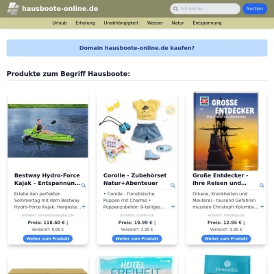 Screenshot hausboote-online.de