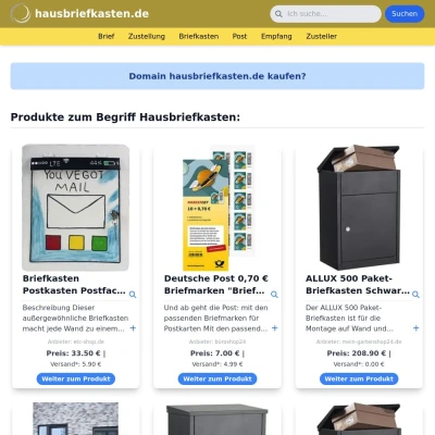 Screenshot hausbriefkasten.de