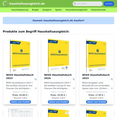 Screenshot haushaltsausgleich.de