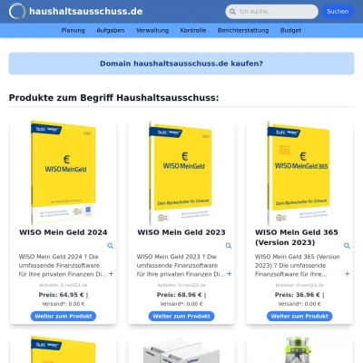 Screenshot haushaltsausschuss.de