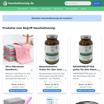Screenshot haushaltsessig.de