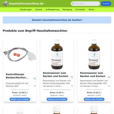 Screenshot haushaltsmaschine.de