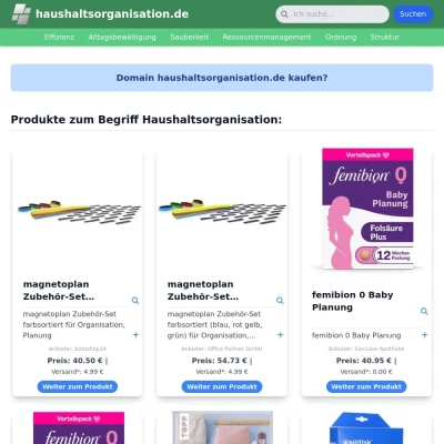Screenshot haushaltsorganisation.de