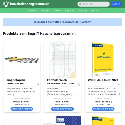 Screenshot haushaltsprogramm.de