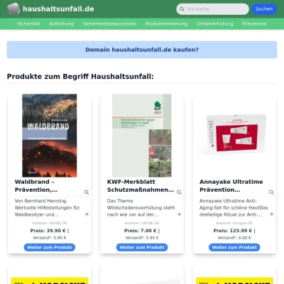 Screenshot haushaltsunfall.de