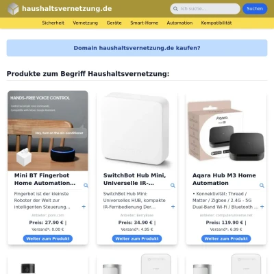 Screenshot haushaltsvernetzung.de