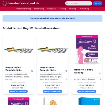 Screenshot haushaltsvorstand.de
