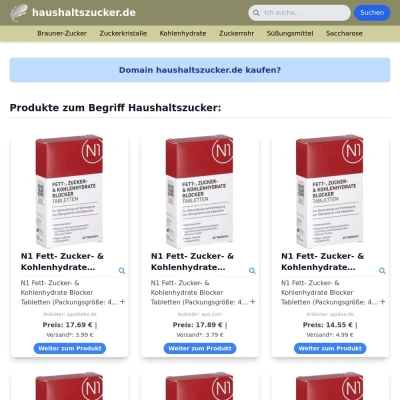 Screenshot haushaltszucker.de